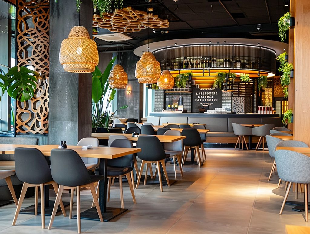 photo modern luxury restaurant cafe interior design